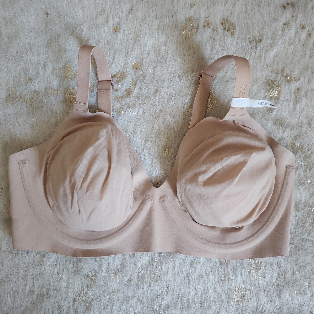 NEW Aerie SMOOTHEZ Plunge Full Coverage Lightly Lined Bra Sands 36DD